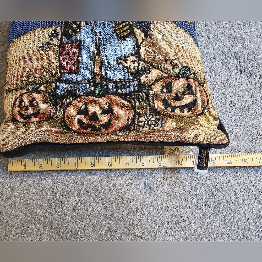Vintage Scarecrow Fall Accent Throw Pillow - Picture 3 of 5